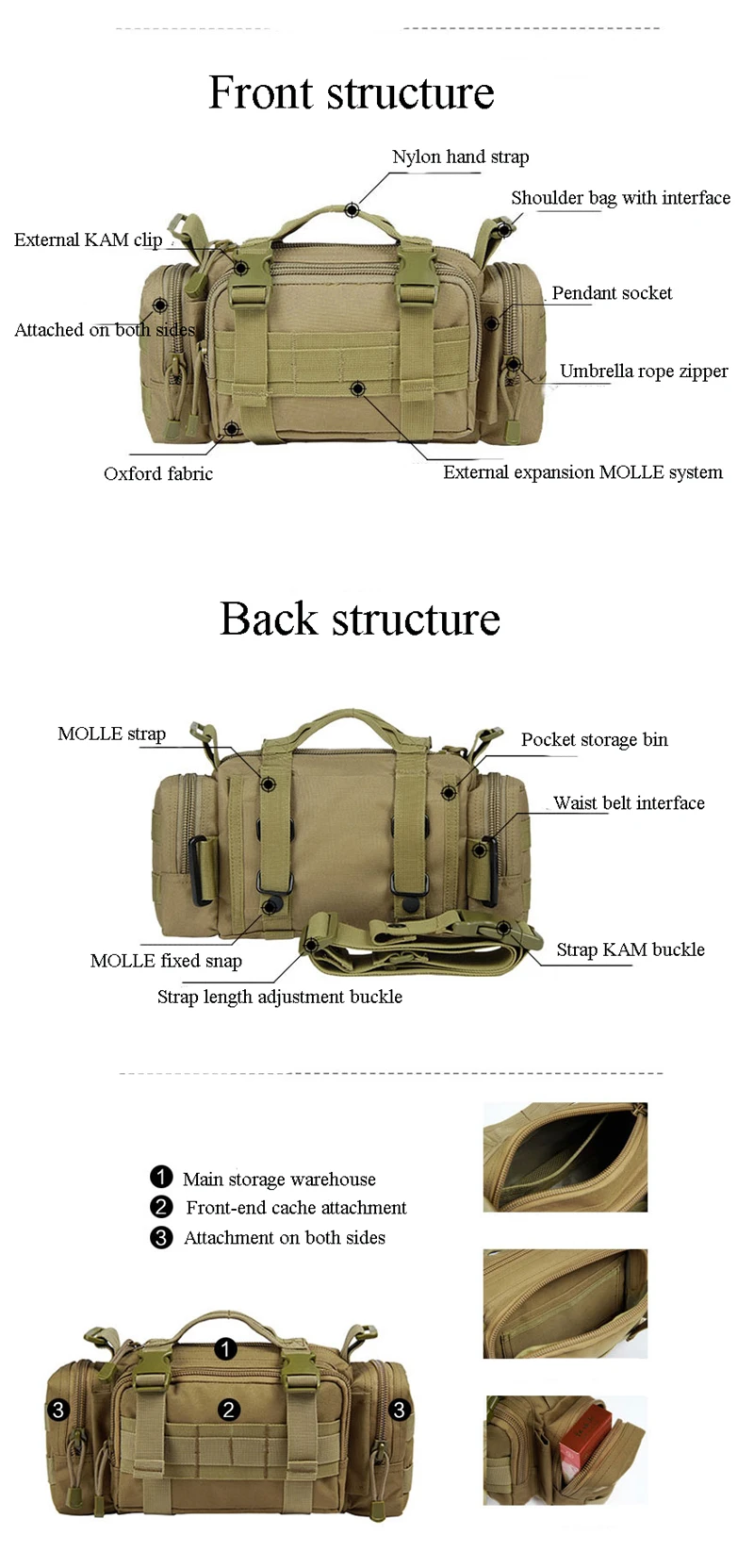  Outdoor Military Tactical Waist Bag Waterproof Nylon Camping Hiking Backpack Pouch Hand Bag military bolsa Style mochil (2)