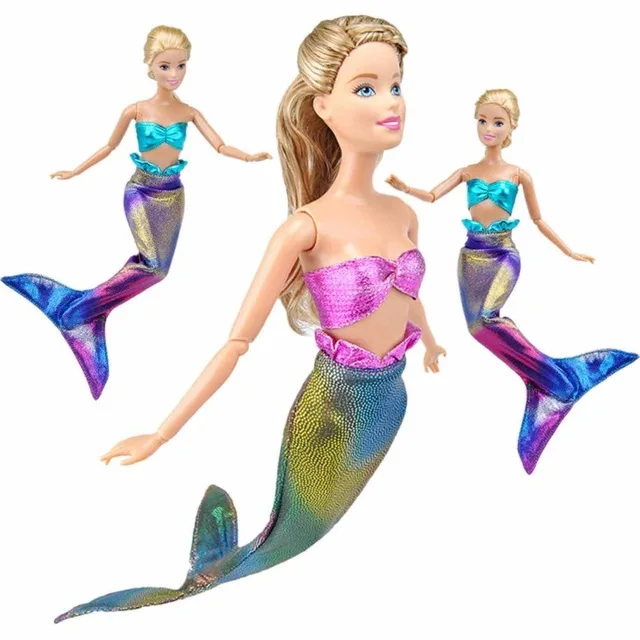

2piece/lot =1chest wrap+1 dress skirt For Handmade Doll Genuine Mermaid Tail Dress Baby Toys skirt