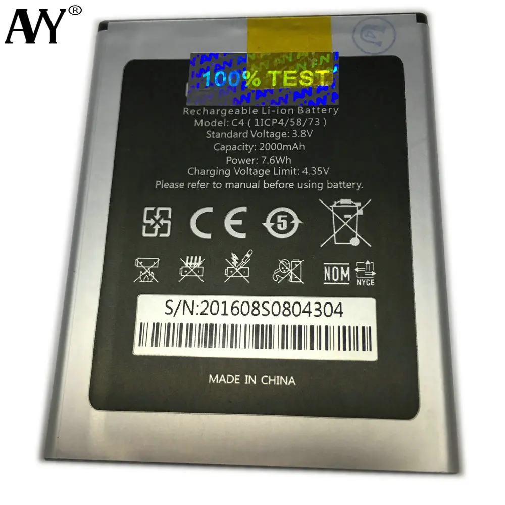 

Battery For Oukitel C4 5.0inch Mobile phone 2000mA Li-ion Batteries Bateria 100% Tested In stock