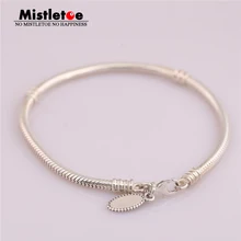 Аутентичные 925 пробы серебряные браслеты с застежкой-Омаром