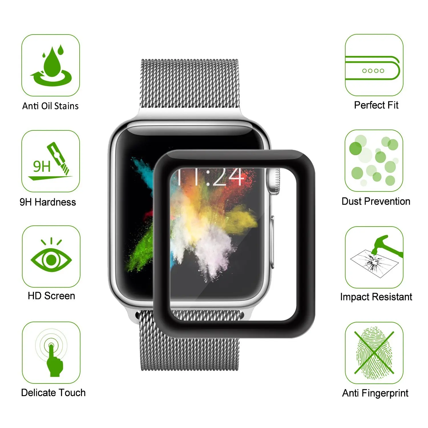 3D изогнутые полный охват закаленное Стекло Защитная пленка для iwatch Apple Watch Series 1/2/3