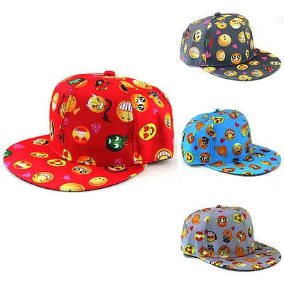 

Children Boys Girls Emoji Print Hip-Hop Hat Popular Adjustable Baseball Cap