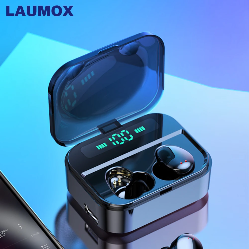 

LAUMOX Wireless Headphones TWS X7 Digital Display Stereo Headset Bluetooth Earphone Mini TWS Waterproof With 3600mAh Power Bank