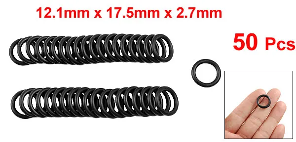 50 x Black 17.5mm OD 2.7mm Thickness Nitrile Rubber O-ring Oil Seal Gaskets