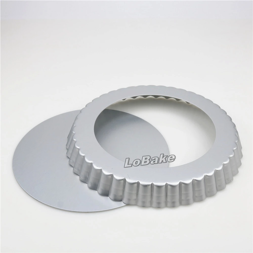 8 inches loose-bottom aluminium alloy round flower wavy side pie pan pizza stone pancake cheesecake mold chrysanthemum disk