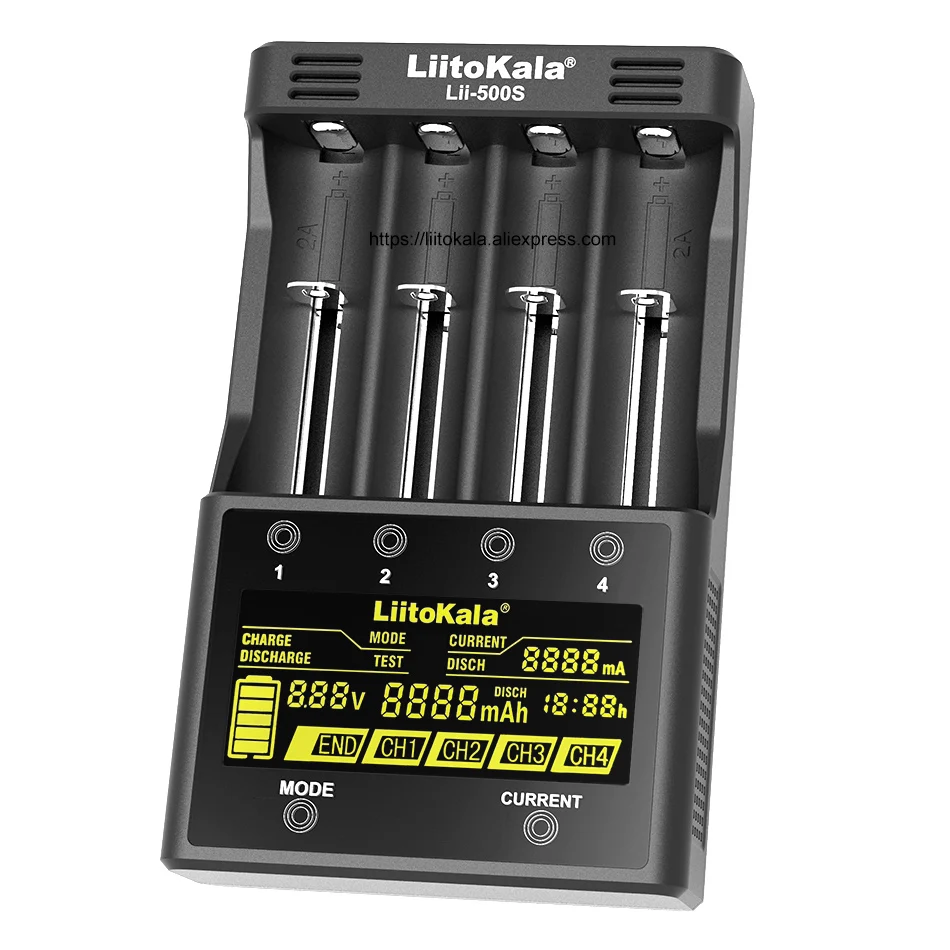 Умное устройство для зарядки никель-металлогидридных аккумуляторов от компании LiitoKala: Lii-S6 Lii-PD4 Lii-500 зарядное устройство 18650 6-слот проигрывателя-полярности для обнаружения 18650 26650 21700 32650 AA AAA батареи