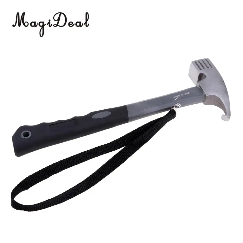 Portable Carbon Steel Camping Tent Hammer Tent Peg Stake Puller Mallet Extrator Remover Awning Canopy Multifunction Tool