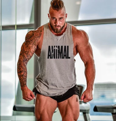 

Animal Gyms Tank Top Men Workout Clothing Bodybuilding Stringer Men Muscle Vests Cotton Y back Singlets debardeur fitness homme