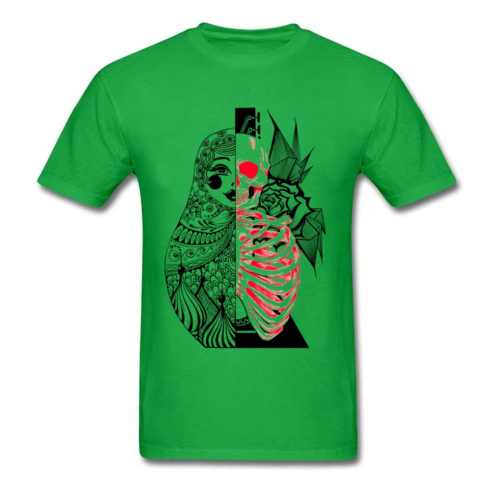 Adult 2018 Hot Sale Tees O-Neck Summer Fall 100% Cotton Top T-shirts Simple Style Short Sleeve Macabre Matryoshka Sweatshirts Macabre Matryoshka green