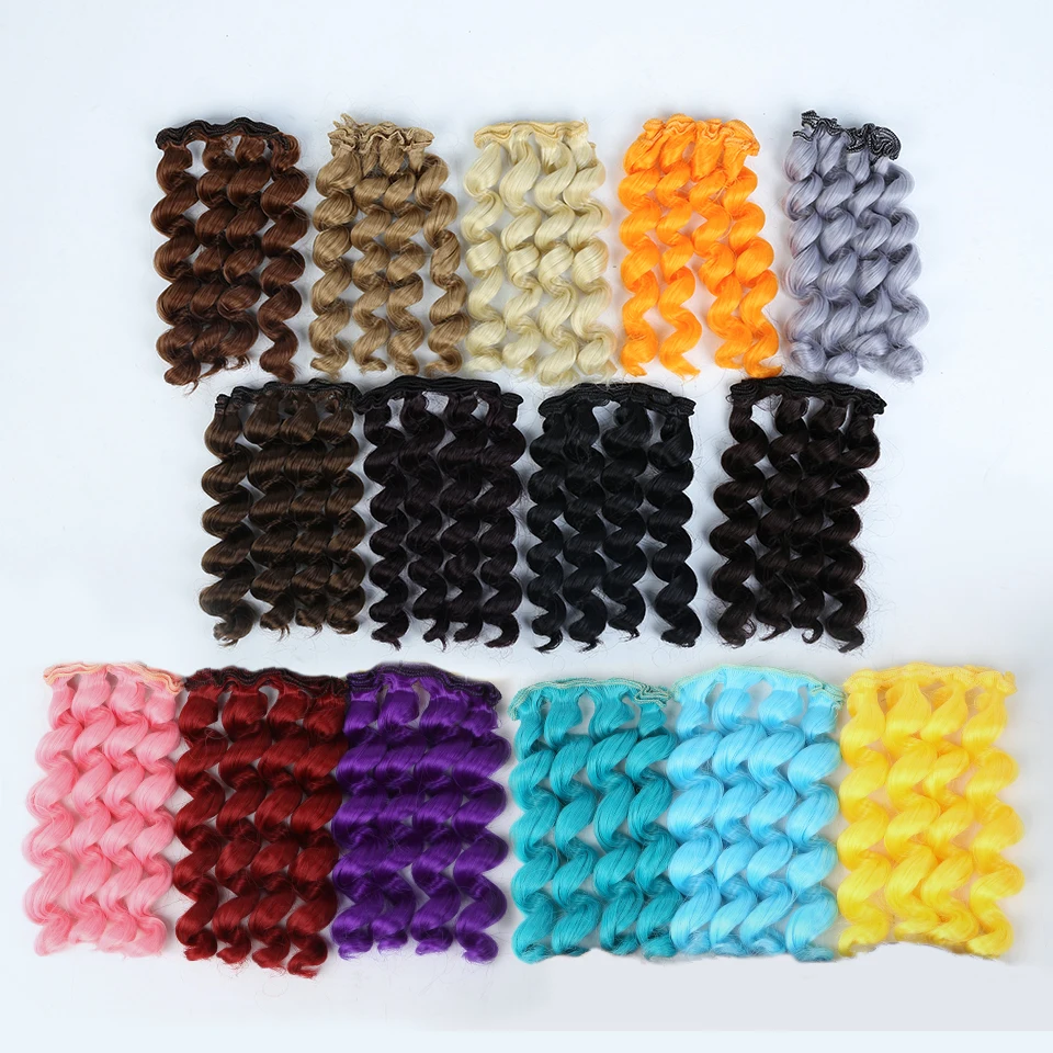 Allaosify 15cm*100CM BJD wigs Black Gold Brown Silver Color Short curly Hair for 1/3 1/4 1/6 dolls DIY Allaosify 15cm*100CM BJD wigs Black Gold Brown Silver Color Short curly Hair for 1/3 1/4 1/6 dolls DIY