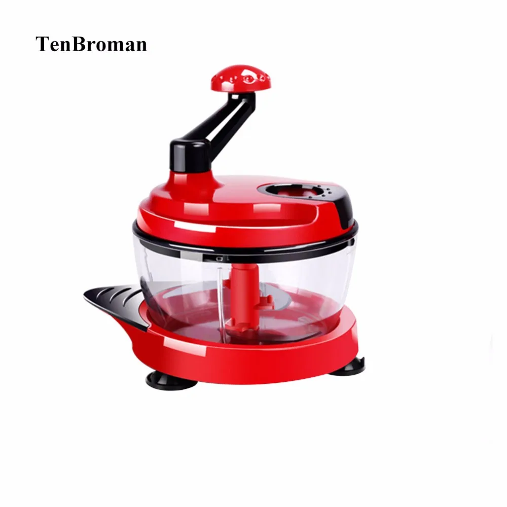 TENBROMAN Manual Food Processor Stainless Steel Blade Onion Cutter