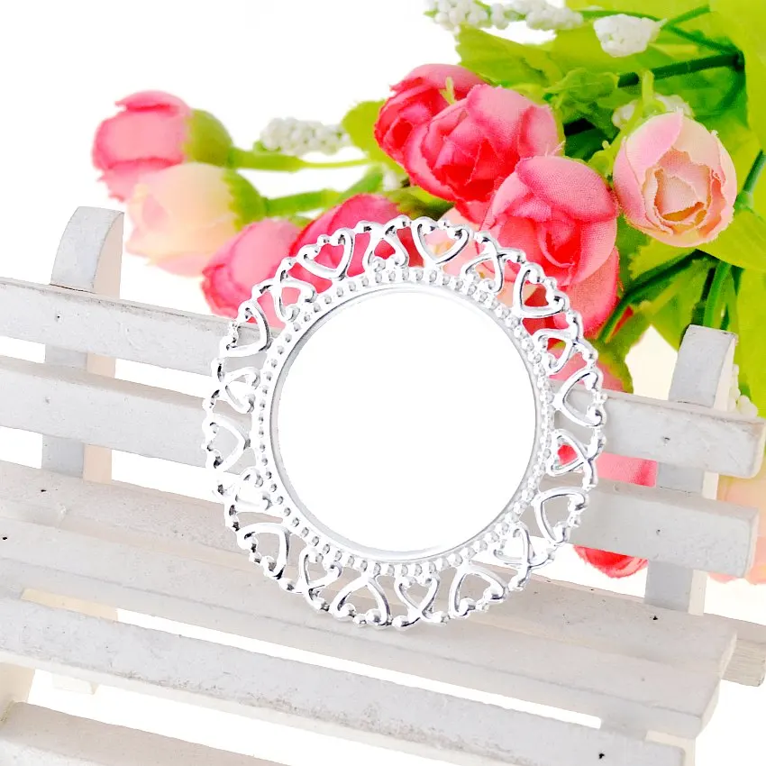 Free shipping 10Pcs Filigree Cabochon Setting Wraps Connectors Metal Crafts Decoration DIY Embellishments 50x50mm (35mm inside) | Дом и сад