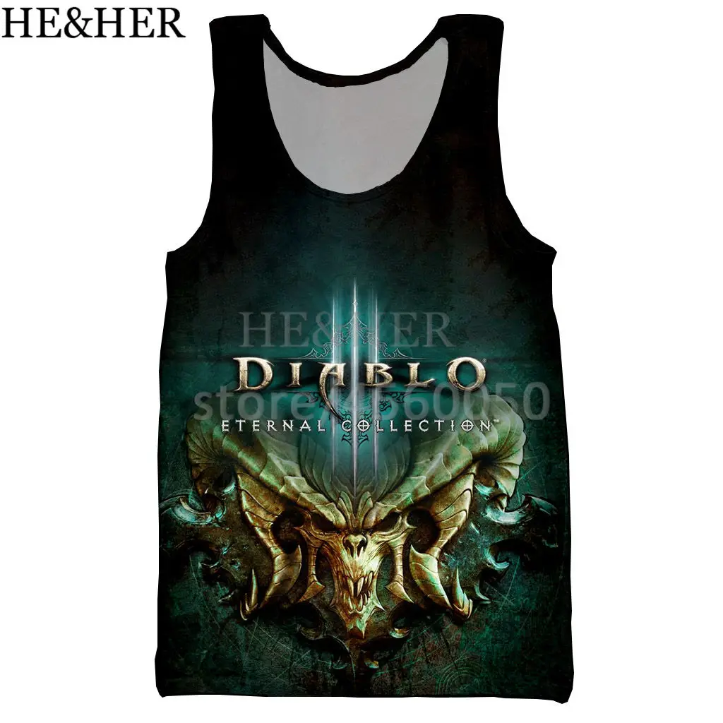 Игра Diablo 3 Reaper of Soul3D напечатанный топ на бретелях для мужчин модный крутой летний топ на бретелях для работы Мужские Женские топы топ на бретелях - Цвет: 03