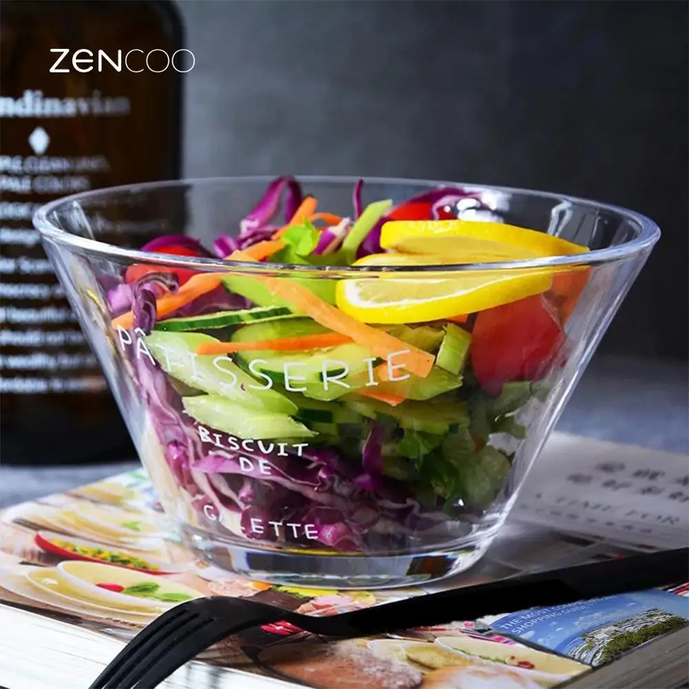 ZENCOO 1 Pcs Nordic style French fruit solid glass salad bowls Small
