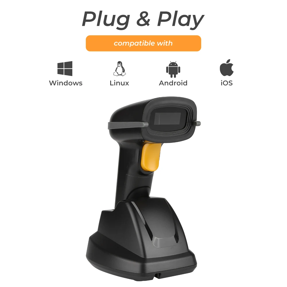 MUNBYNHandheld сканер штрих кода 2D qr код Bluetooth беспроводной USB PDF417 светодиодный