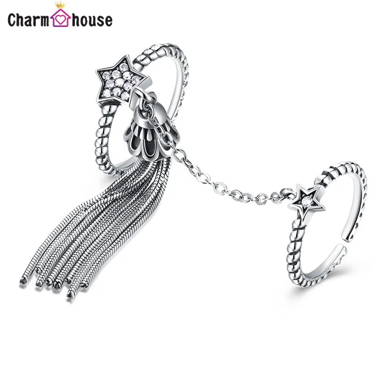 Старинное серебро 925 jewelry Кольца для Для женщин Винтаж кисточкой кольцо ретро