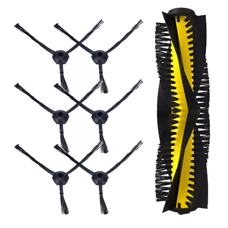 Vacuum robot cleaner parts 6Pcs side brush+1pcs main brush for Chuwi ILIFE V7 V7S v7s pro kitfort KT520 Robot Vacuum Turbo Bru