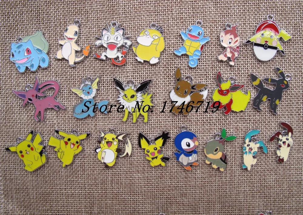 

Hot Sale 50 pcs Popular Cartoon Japanese Anime Charm Pendants DIY Making Accessories For Best Gift Z-49