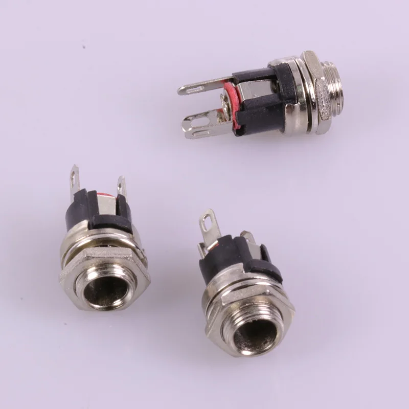 10pcs Connector DC Power 5.5mm x 2.5mm female jack bulkhead socket panel brass