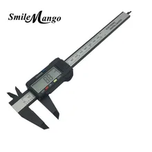O envio gratuito de 6 polegadas LCD 150mm Eletrônica Digital Vernier Caliper Calibre Micrômetro De Fibra De Carbono