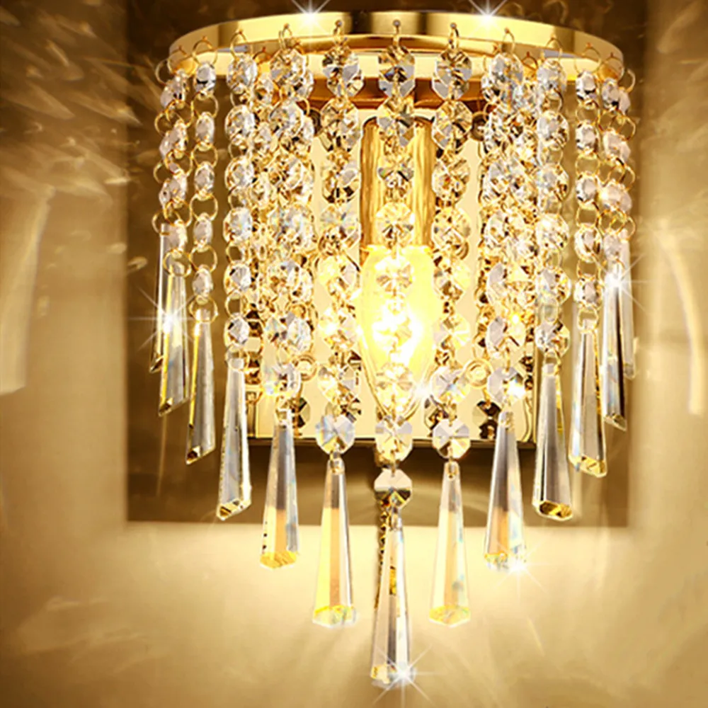  Chrome Silver Wall Lamp Sconce Gold Foyer Living Bedroom Bedside Wall Lamp (7)