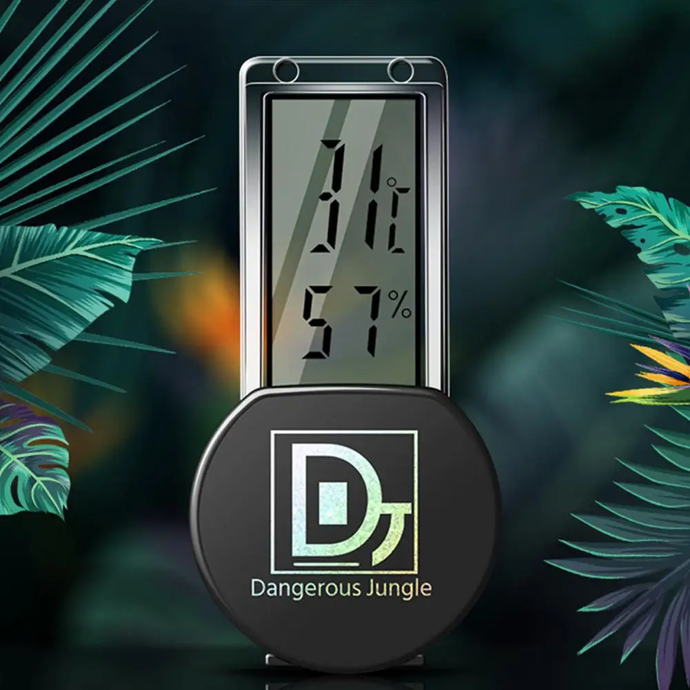 Electronic LCD Thermometer Hygrometer Temperature Sucked Type Hygrometer for Reptiles Chameleon Terrarium Fish Tank Refrigerator