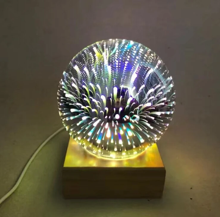 Волшебный шар цветной стеклянный 3d Звездное небо Ночной светильник питание от USB