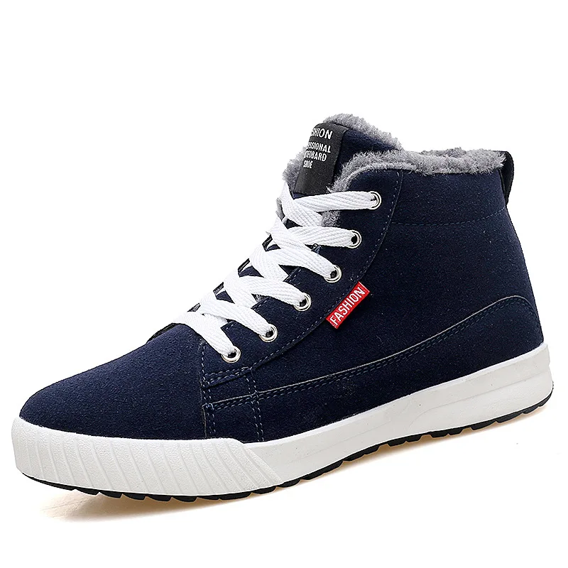 

Ankle Boots 2019 Break Out Men Boots for Snow Winter Boots Men Warm Short Plush Fur Men Boots Lace Up Mens Shoes Winter