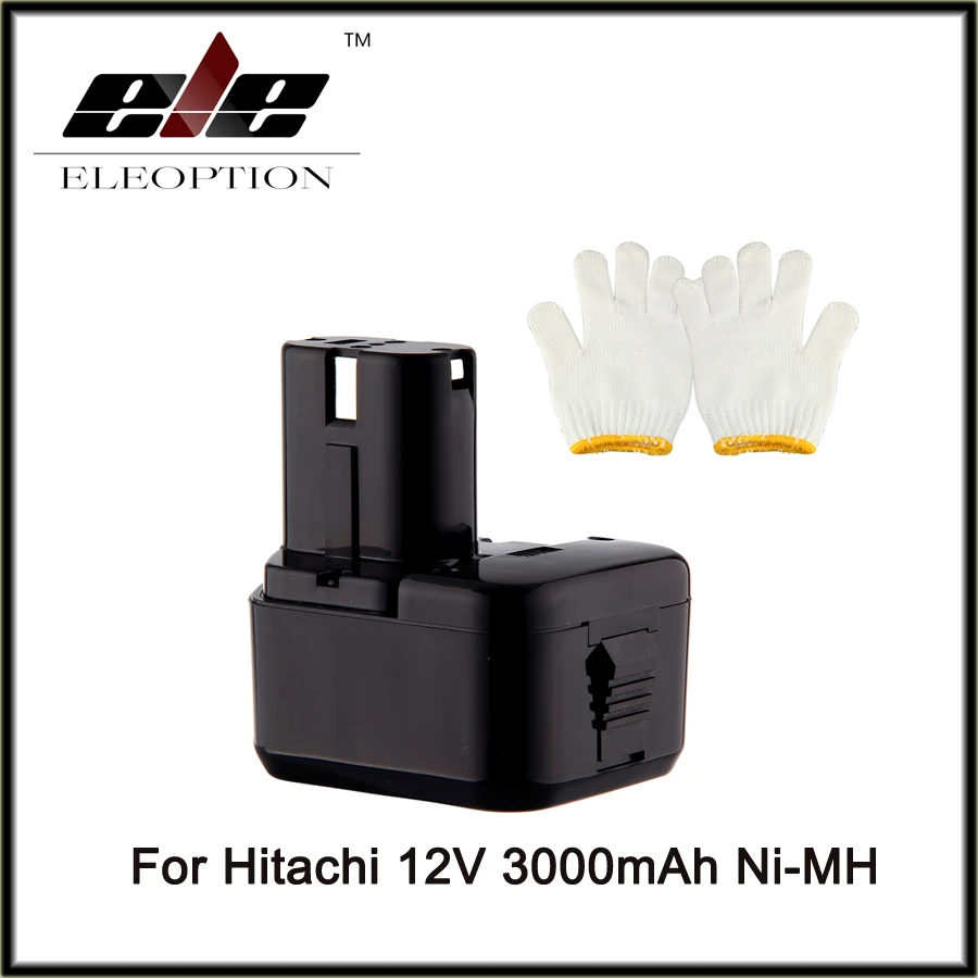 

12V 3000mAh Ni-MH Eleoption Replacement Cordless Drill Power Tool Battery for Hitachi EB1212S EB1214L EB1214S Free Shipping