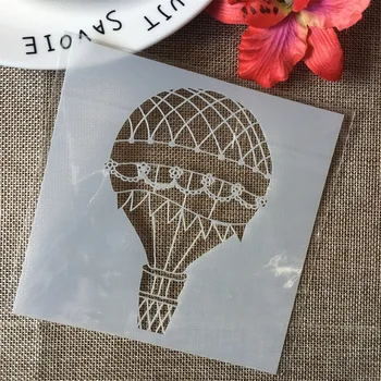 

5" Hot Air Balloon Travel DIY Layering Stencils Wall Painting Scrapbook Coloring Embossing Album Decorative Paper Card Template