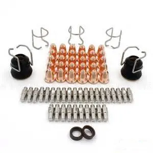 

Trafimet S45 30A Consumables Kit 27PK with Spacer Retaining Cap Nozzle Electrode Swirl Ring PR0110 PD0116-08 PE0106 PC0116