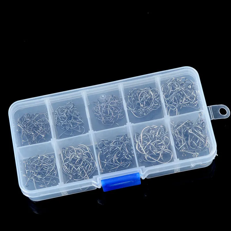 

500pcs Black Carbon Steel Fishing Jig Hooks without Hole Fly Fishing Tackle Box 3# -12# 10 Sizes Fish Hooks fishing