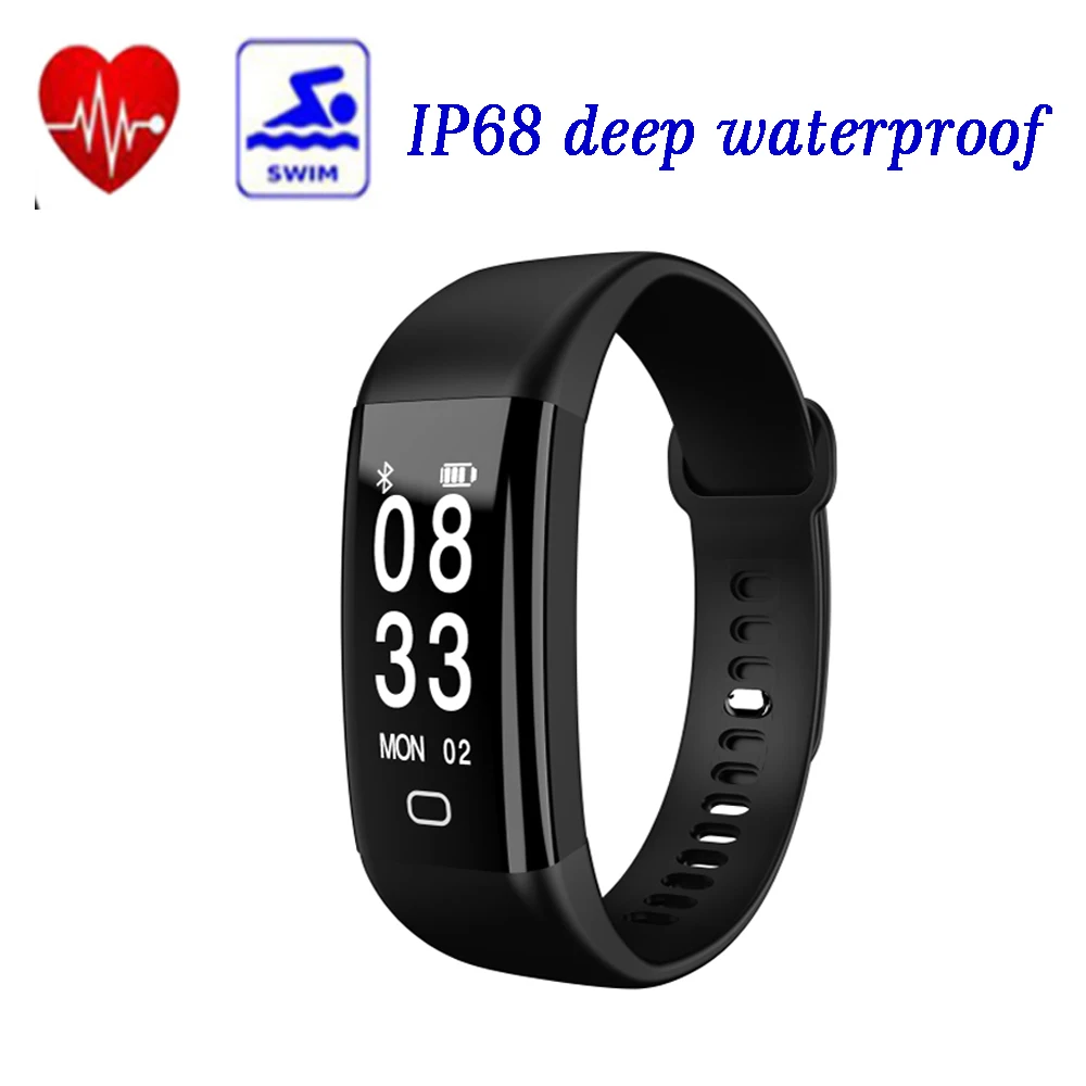 

F09 HR Smartband 0.49 inch OLED Screen Heart Rate Monitor Pedometer IP68 Waterproof Smart Wrist Band for Android IOS P2