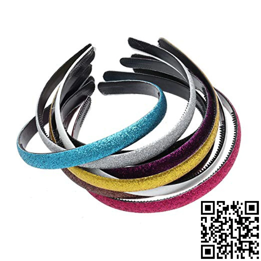 

1pc Plastic Headbands Sequin Hairband Colored Kids Covered Hair Accessories Women Glitter Shiny Frosted Candy Color Hair Hoop