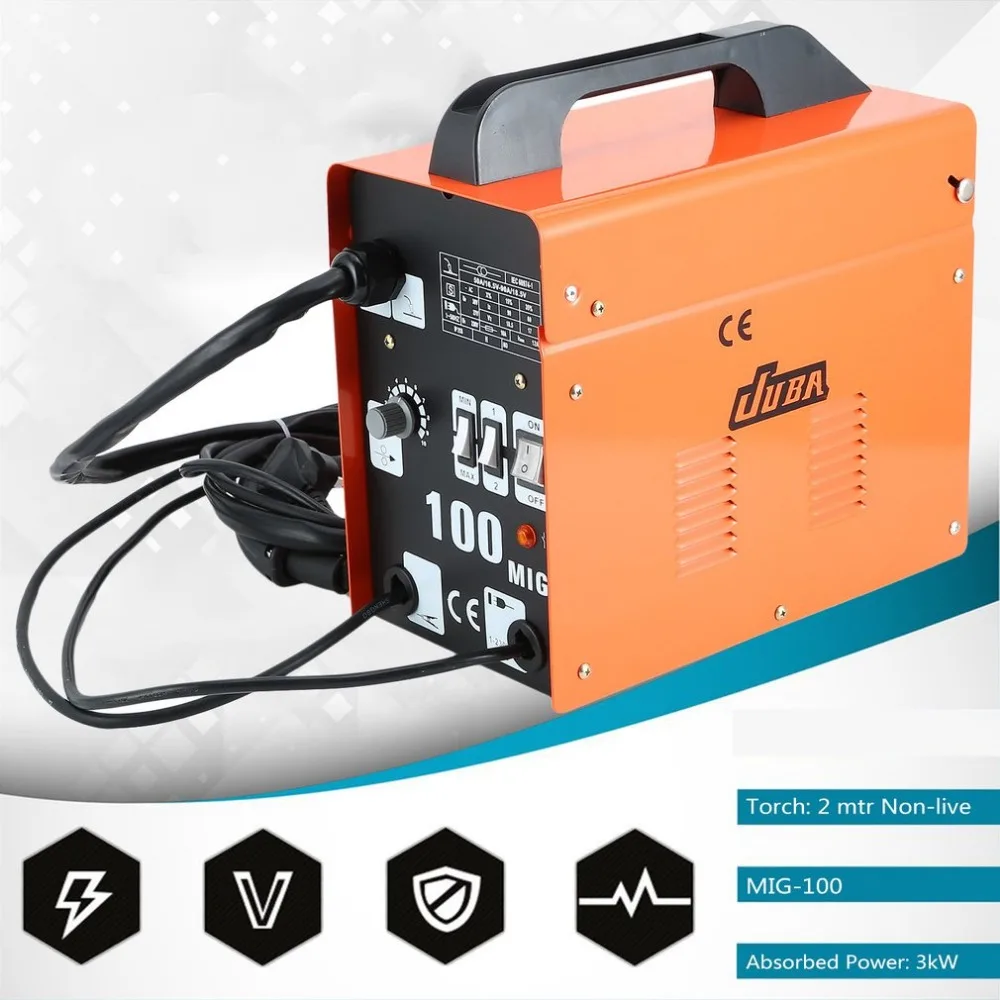 

Newest MIG Professional DJM Professional No Gas Mig Welder 100A 230v Gasless Includes Wire Tip Mask Cutting Equipment
