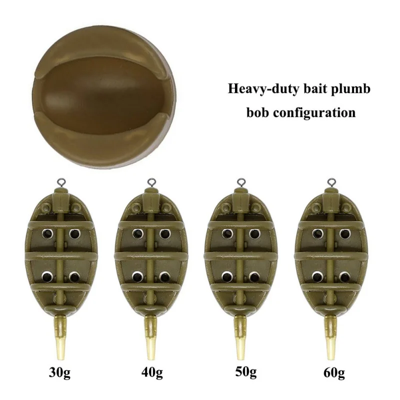 Для рыбалки на карпа, Встроенный плоский метод подачи 4 кормушки 15/20/25/35g 30/35/50/60 г набор форм для ловли карпа для доставки прикорма и оснастки holdertool - Цвет: B1 (30-60g)