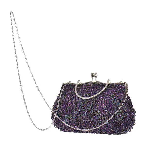 Womens Brand Fashion Polyester Beaded Handbag Wedding Party Prom Clutch Purse Evening Bag for Women Girls(Silver white) Womens Brand Fashion Polyester Beaded Handbag Wedding Party Prom Clutch Purse Evening Bag for Women Girls(Silver white)