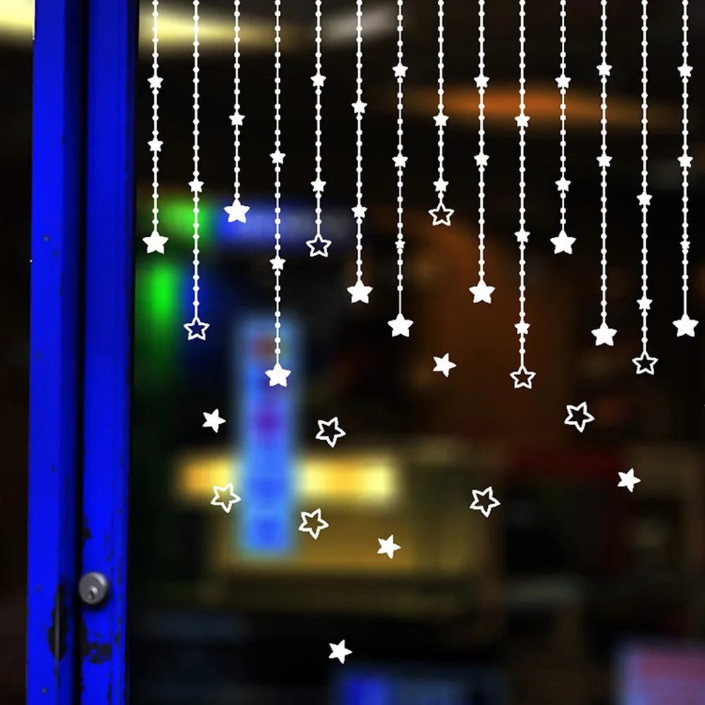 Рождественское украшение, водонепроницаемая Съемная Рождественская звезда, ПВХ Наклейка на стену для домашнего окна, Рождественский Декор, около 36*50 см, Navidad Arbol nt