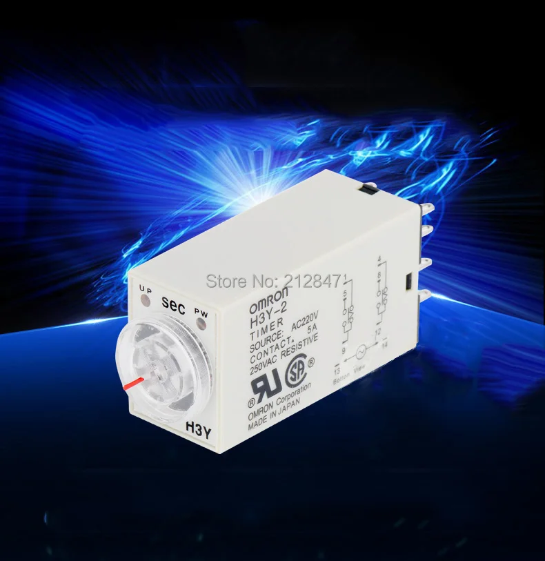 

AC220V/DC24V 30Min 0-30 Minute Delay Timer Time Relay H3Y-2 + 8 Pin DIN Rail Socket