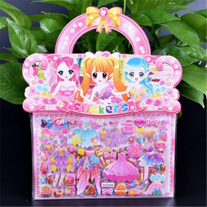 1PC Double Layer Cute Princess Girls Dress Up Sticker DIY Diary Phone Laptop Book Kids Anime Kawaii Stickers Toys for Children 1PC Double Layer Cute Princess Girls Dress Up Sticker DIY Diary Phone Laptop Book Kids Anime Kawaii Stickers Toys for Children