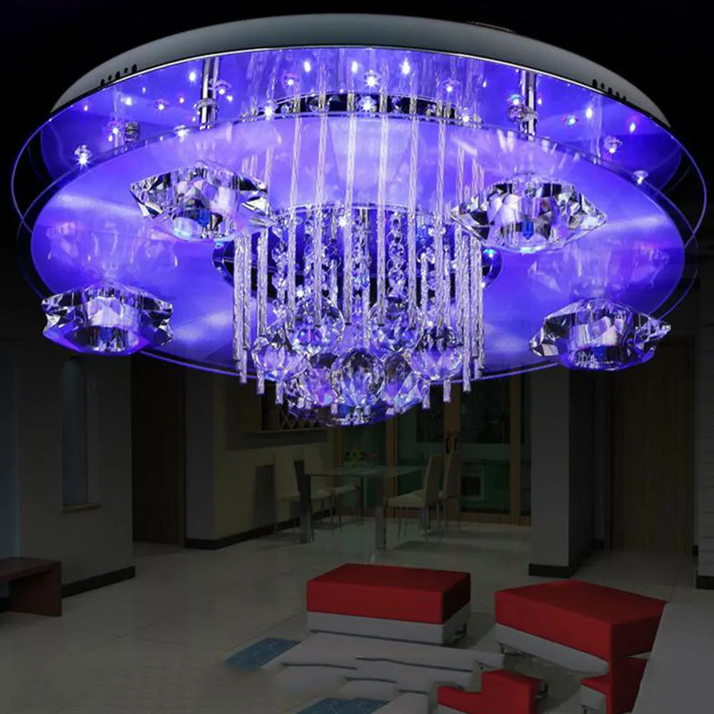 

220-240V D50*H20cm Remote Control crystal ceiling chandelier light G4 bulbs included High ourput Acrylic lampshade ceiling lamps