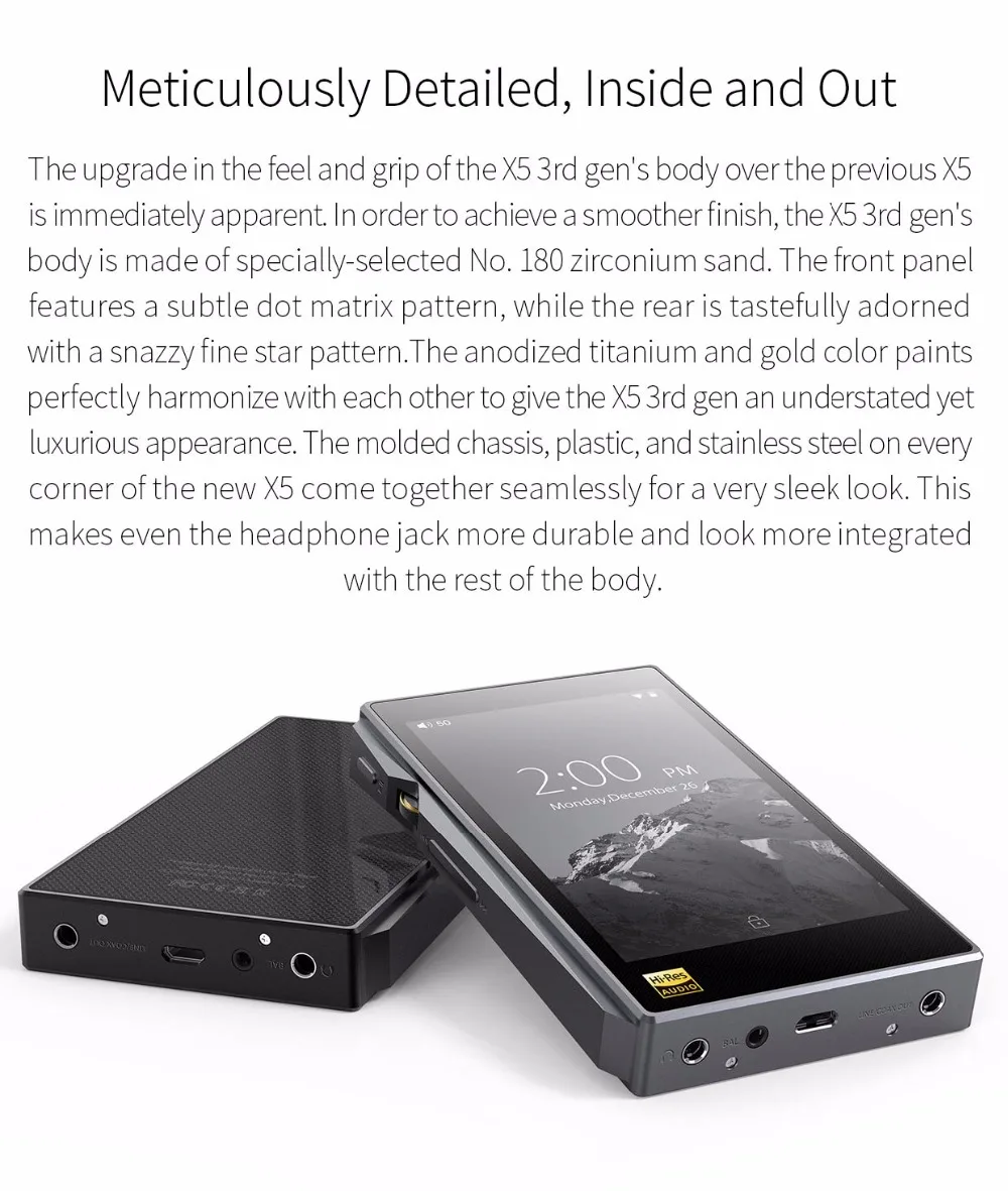 Fiio X5III X5 3nd Gen 32GB / x5s X5IIIS 64GB MP3 HIFI Lossless Music Player Balanced Output Bluetooth Audio DSD DAC WIFI APTX