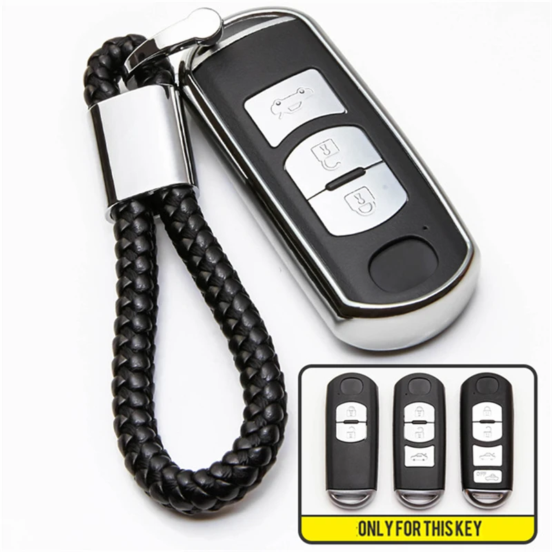 for Mazda Key Fob Cover Blue Key Fob Case for Mazda 3 5 6 8 Miata MX-5 CX-3 CX-5 CX-7 CX-9 MX-5 4 3 2 Buttons Smart Remote Premium Soft TPU Mazda Key Cover