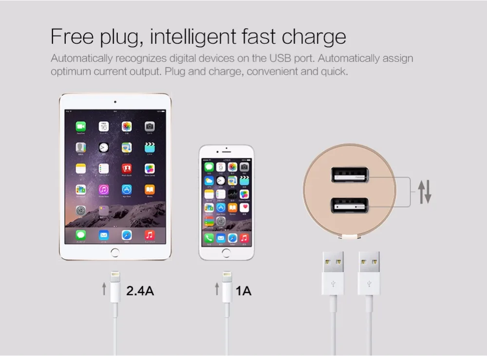 Nillkin автомобильное зарядное устройство адаптер Зарядка для iPhone Xiaomi двойное автомобильное usb-устройство для зарядки телефона универсальный мобильный телефон прикуриватель