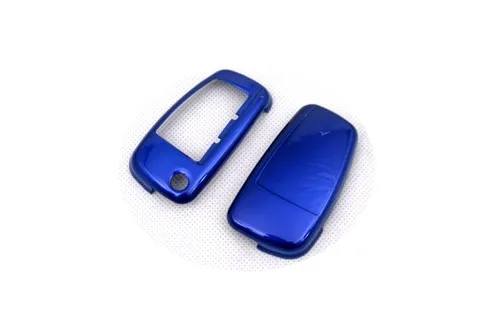 Блеск металлик Цвета жесткий Пластик без ключа дистанционного флип чехол ключ защиты Обложка для Audi - Название цвета: Синий