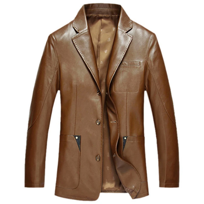 

Italian Style Men's Business Suit Leather Jackets 2017 New Arrivals European and American Style Formal Men Leather Jackets C767