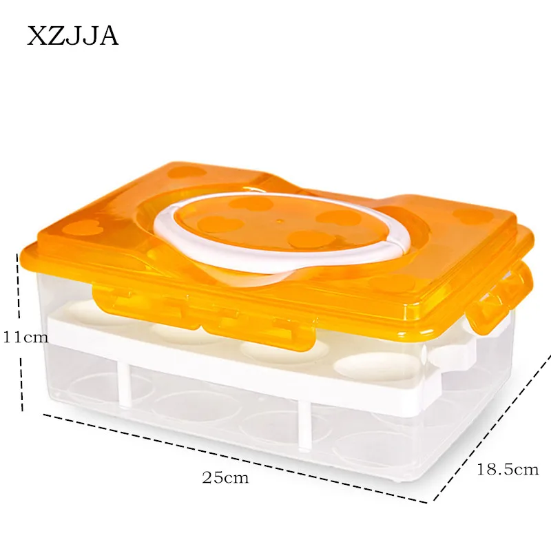 XZJJA Высокое качество 24 Сетки Коробка для яиц пищевые ящики для хранения контейнеров двухслойный Прочный Многофункциональный Crisper кухонные продукты