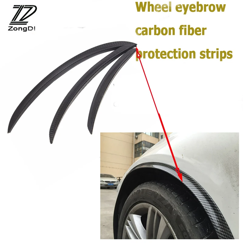 Goedkoop ZD 2 Stks Voor Kia Rio 3 Ceed Toyota Corolla 2008 Avensis C HR RAV4 Mazda 3 6 Auto Carbon Spatbord Wiel Rand Eyebow Stickers Strip