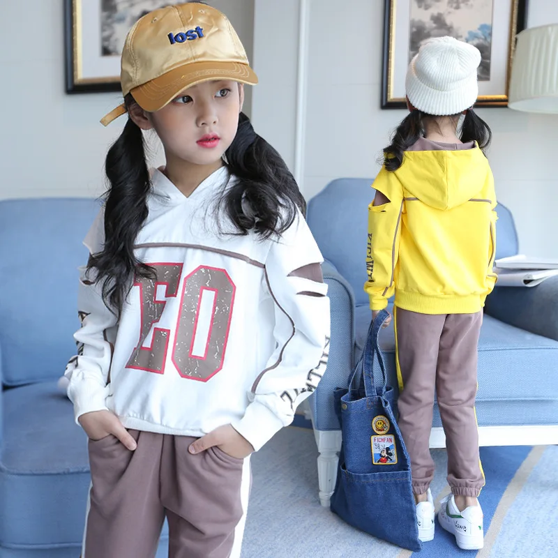 

Kids Girls Sports Suits Girls Clothing Sets For Teenage Girls Tracksuit Spring Autumn Hoodies Pants Sportswear 4-16 Years