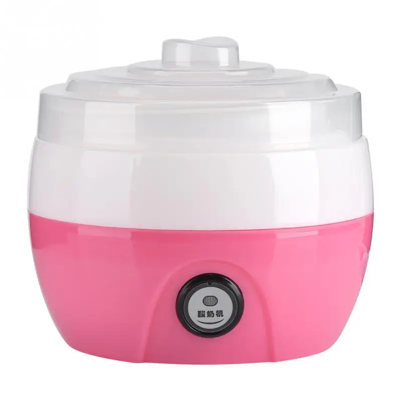 220 В 800 мл Электрический автоматический йогурт машина йогурт DIY инструмент пластиковый контейнер Kithchen прибор - Цвет: Розовый